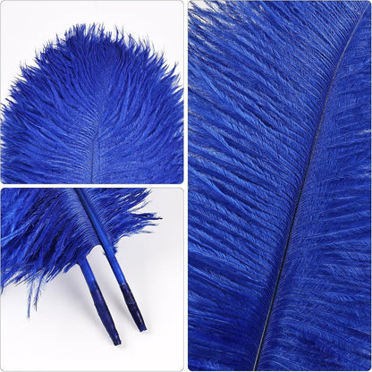 THARAHT Blue Ostrich Feathers 12pcs Natural Bulk 10-12Inch 25cm-30cm for Crafts Wedding Party