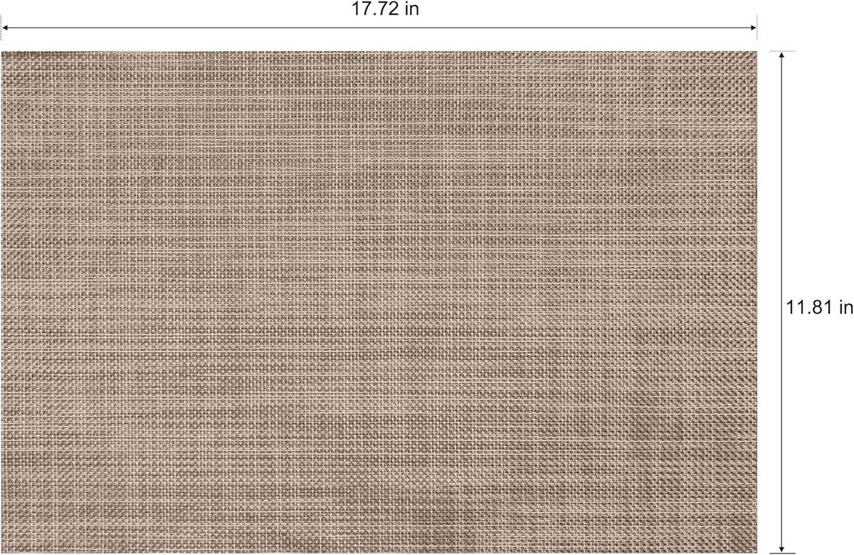 Placemats Set of 6 Washable Indoor/Outdoor Vinyl Place Mats for Dining Table Durable Non-Slip Heat