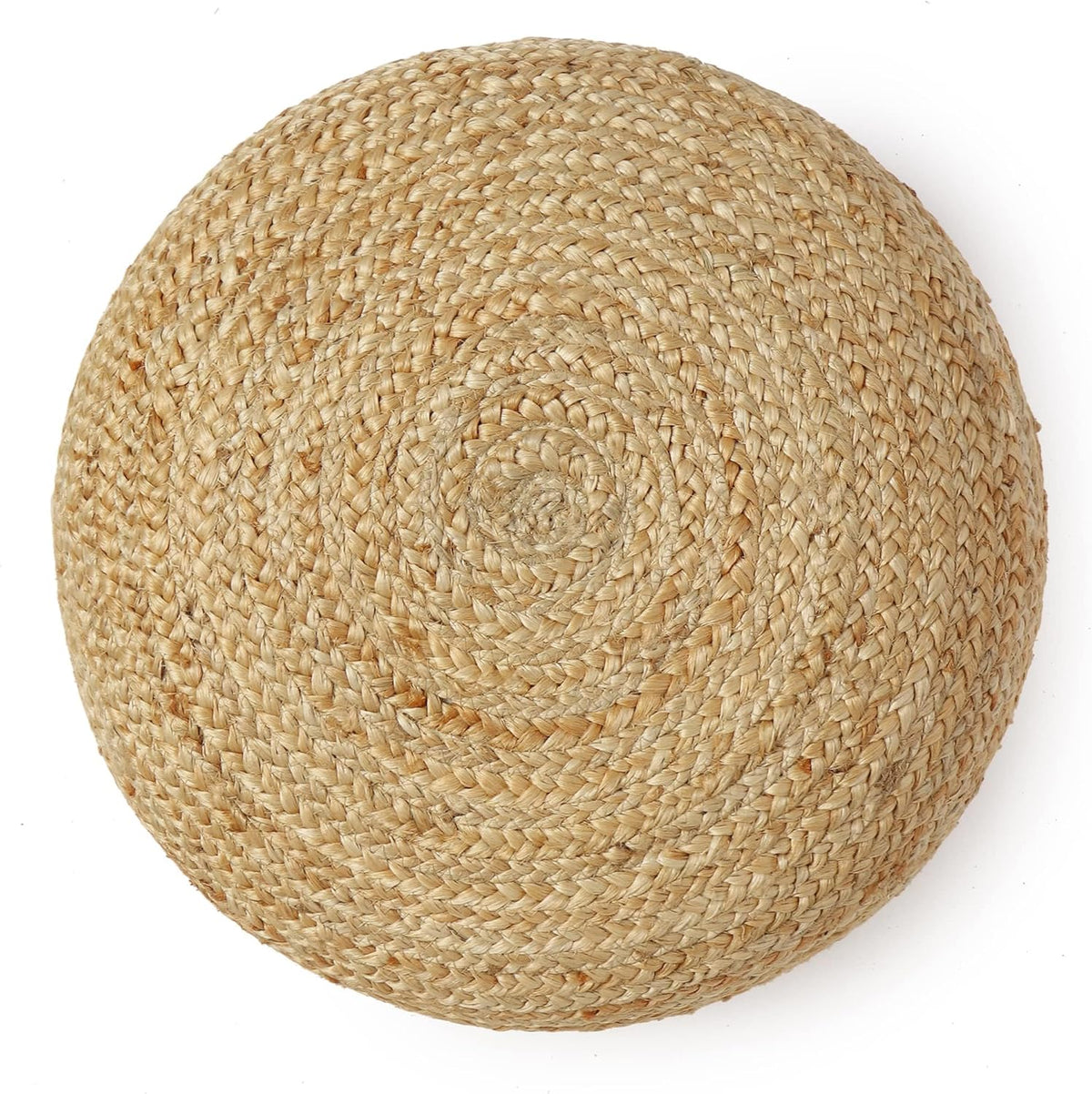 REDEARTH · Jute Circular Low Pouf Ottoman - Braided Pouffe Accent Sitting Round Footrest for Living