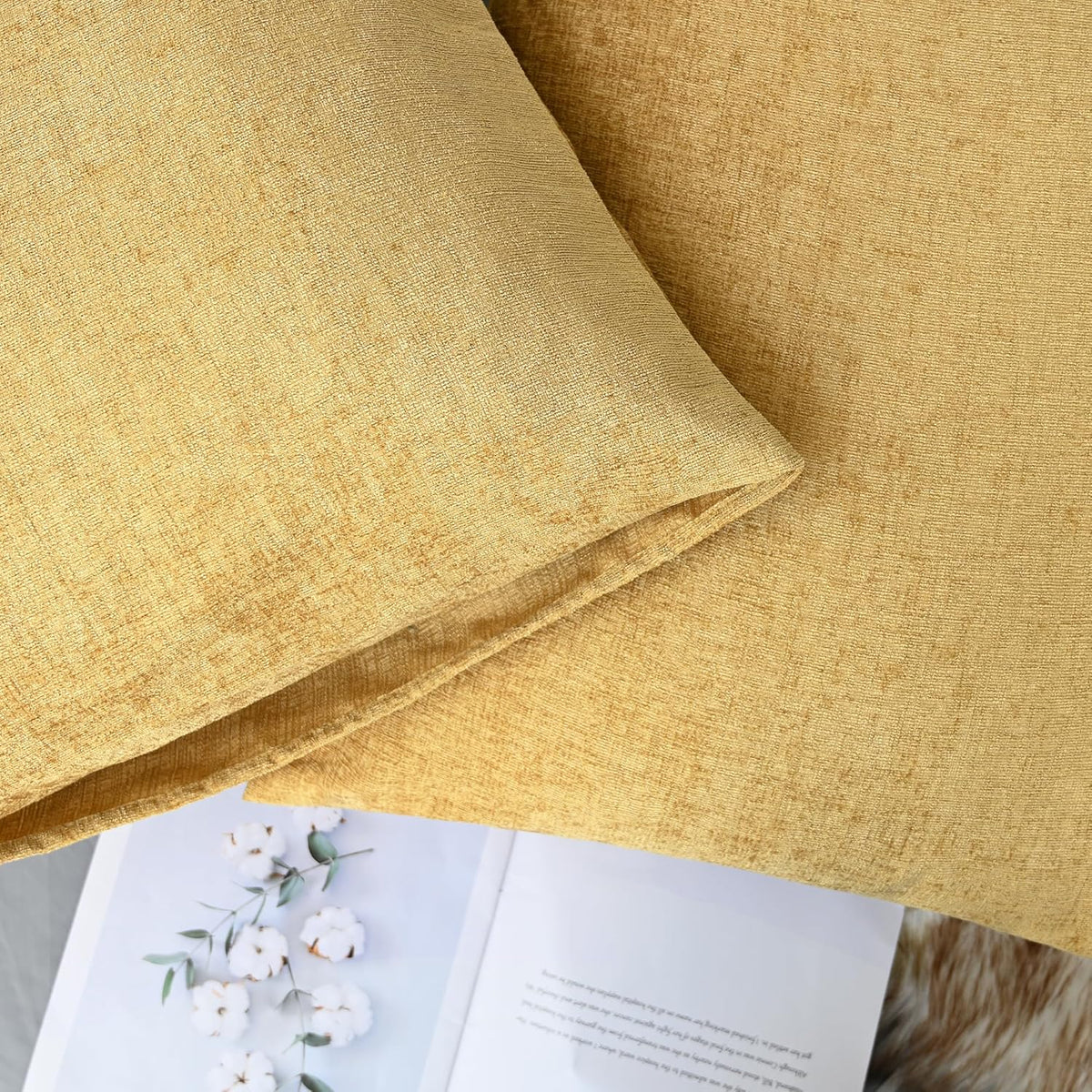 CaliTime Throw Pillow Covers Decorative 20 X 26 Inches Pack of 2 Cozy Chenille Standard Pillow