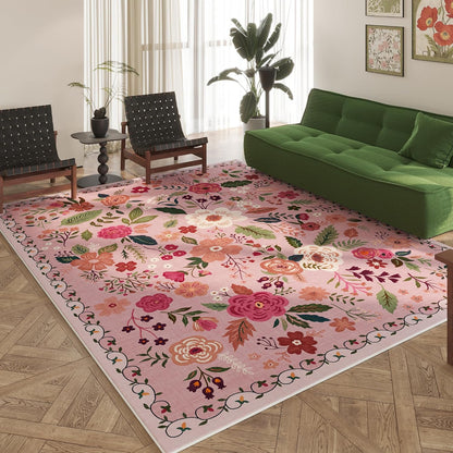 Area Rugs 8x10 Rug for Living Room Clearance Washable Boho Area Rug Non Slip Floral Vintage Low