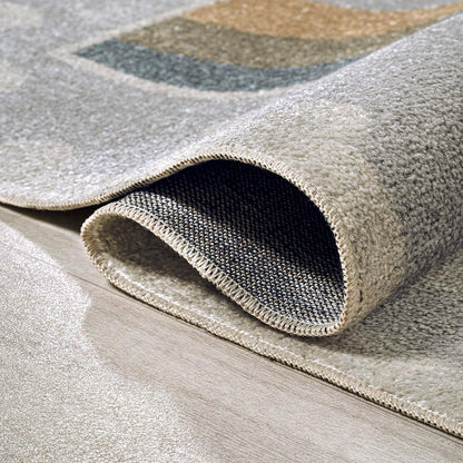 JONATHAN Y Machine-Washable Gray/Ivory/Yellow Indoor Area Rug, 3x5, Minha Rainbow Dots, Kids &