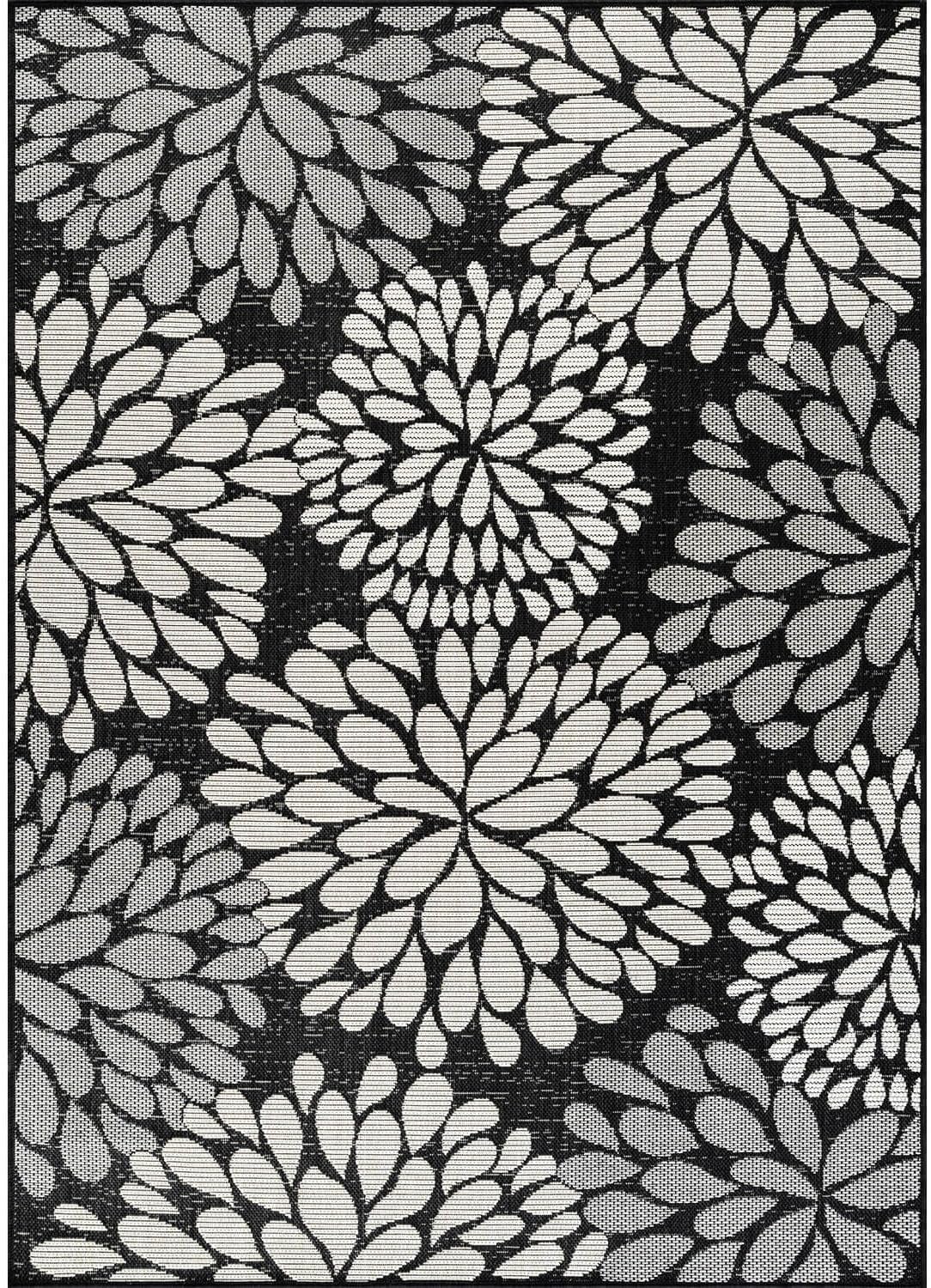 Beverly Rug Outdoor Rug 6x9 Modern Exotic Tropical Leaf Area Rugs for Indoor and Outdoor Patio Deck