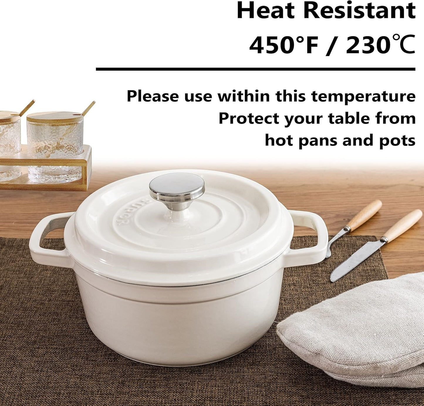 Home Brilliant Cloth Placemats Set of 4 Heat Resistant Dining Table Place Mats Linen Kitchen Table