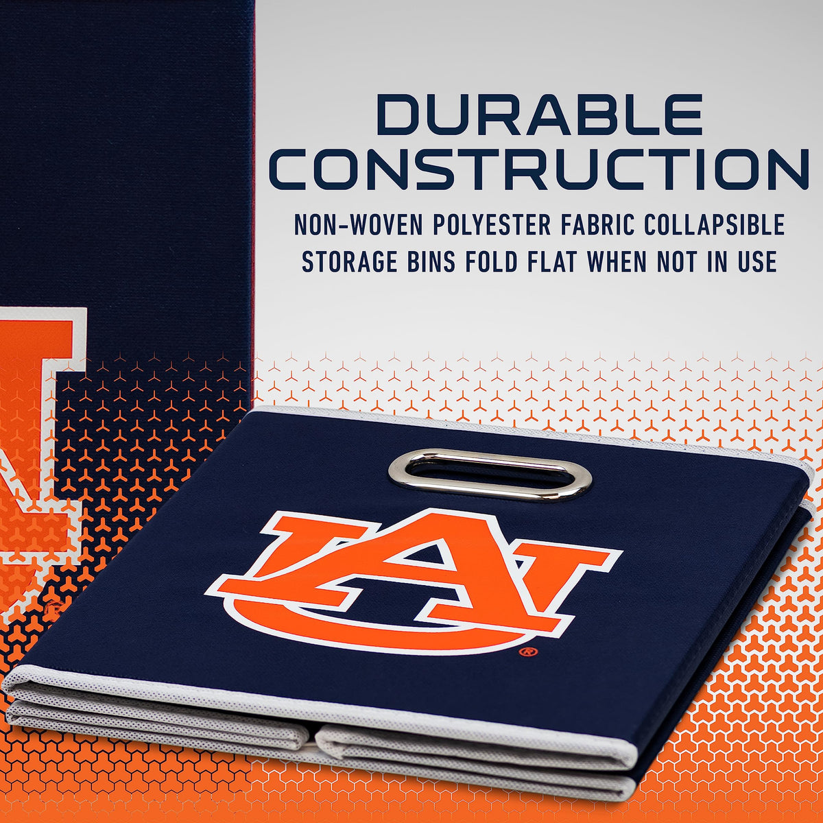 Franklin Sports NCAA Storage Bin - Cube Organizer - Auburn