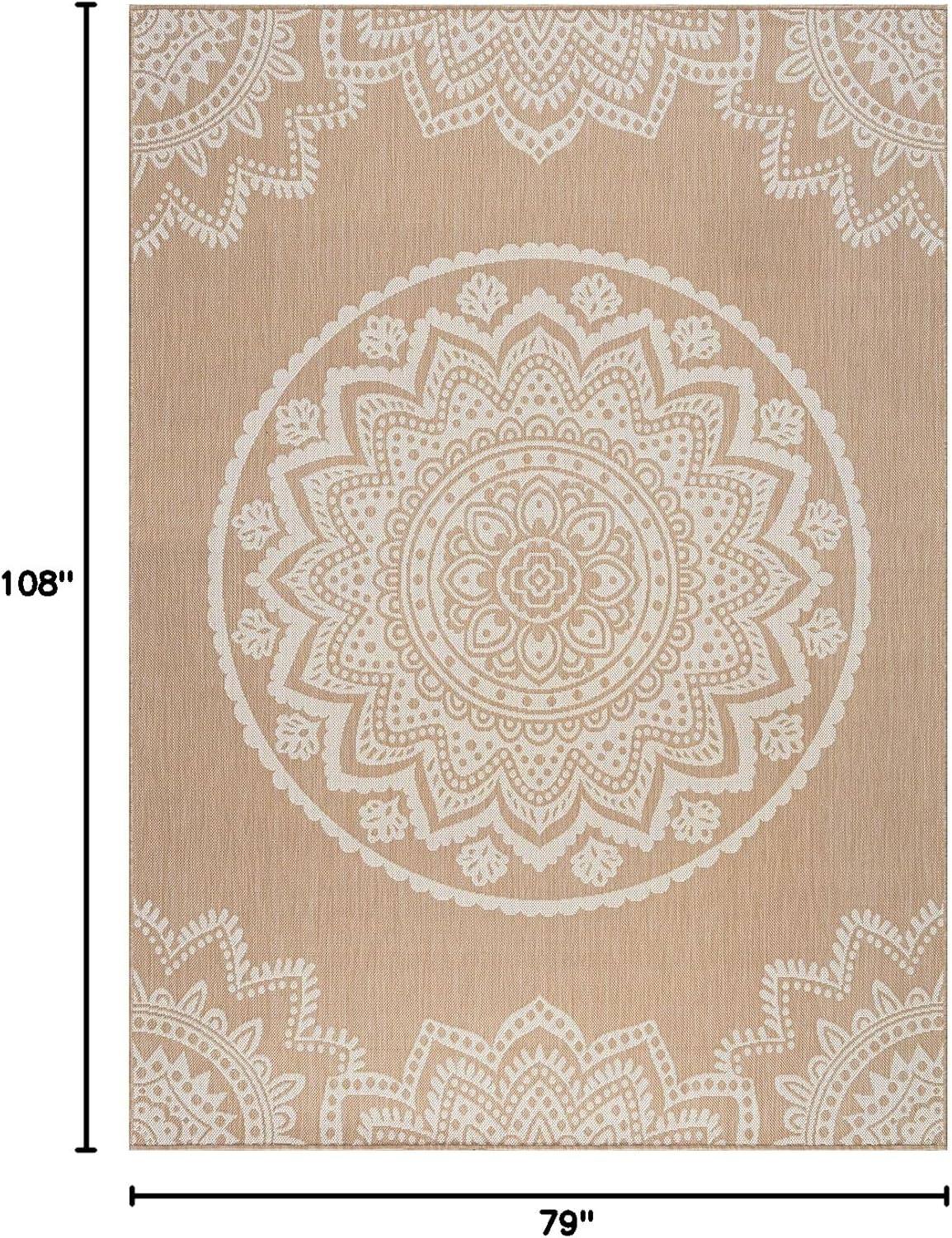 CAMILSON Outdoor Rug 6x9 Modern Area Rugs for Indoor and Outdoor Patios and Porches - Waterproof
