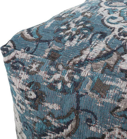 GDFStudio Boho Handmade Fabric Cube Pouf Ottoman Foot Stool - Bean Bag Floor Chair - Foot Rest