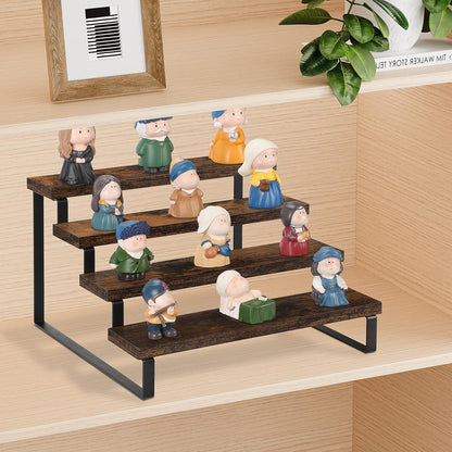 YINMIT Wooden Display Riser Stand, Tiered Perfume and Cologne Organizer Stand, 4 Tier Spice Rack