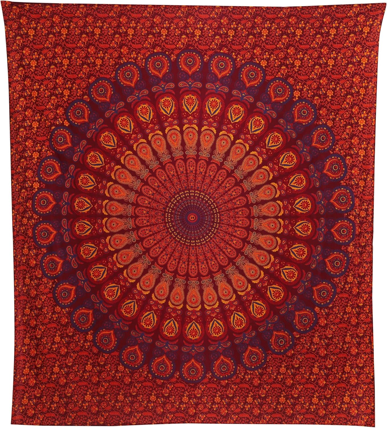 Bless International Handmade Indian hippie Bohemian Psychedelic Peacock Mandala Wall hanging