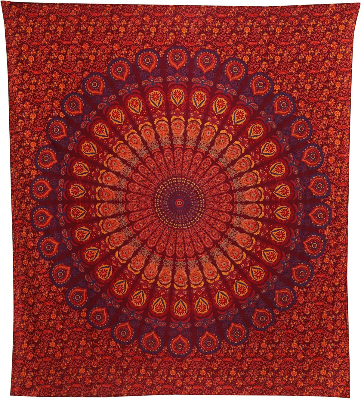 Bless International Handmade Indian hippie Bohemian Psychedelic Peacock Mandala Wall hanging