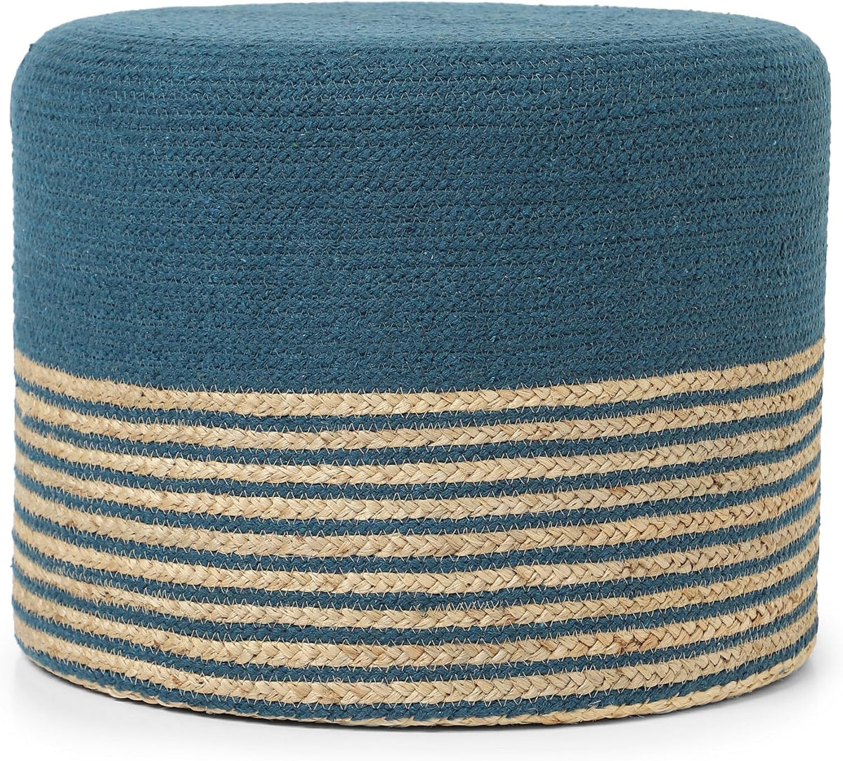 REDEARTH · Cylindrical Pouf Foot Stool Ottoman - Jute Braided Pouffe Poof Accent Sitting Footrest