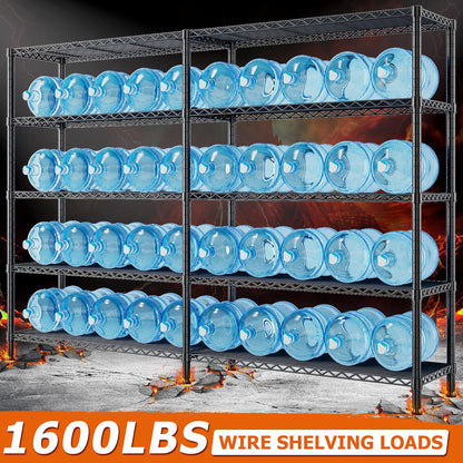 REIBII 1600LBS Storage Shelves Metal Shelving 5 Tier Wire Shelving Unit, 69.8" W Pantry Shelves