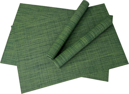 WAZAIGUR Placemats Set of 4 for Dining Table Heat-Resistant Washable Place Mats Woven Vinyl Kitchen