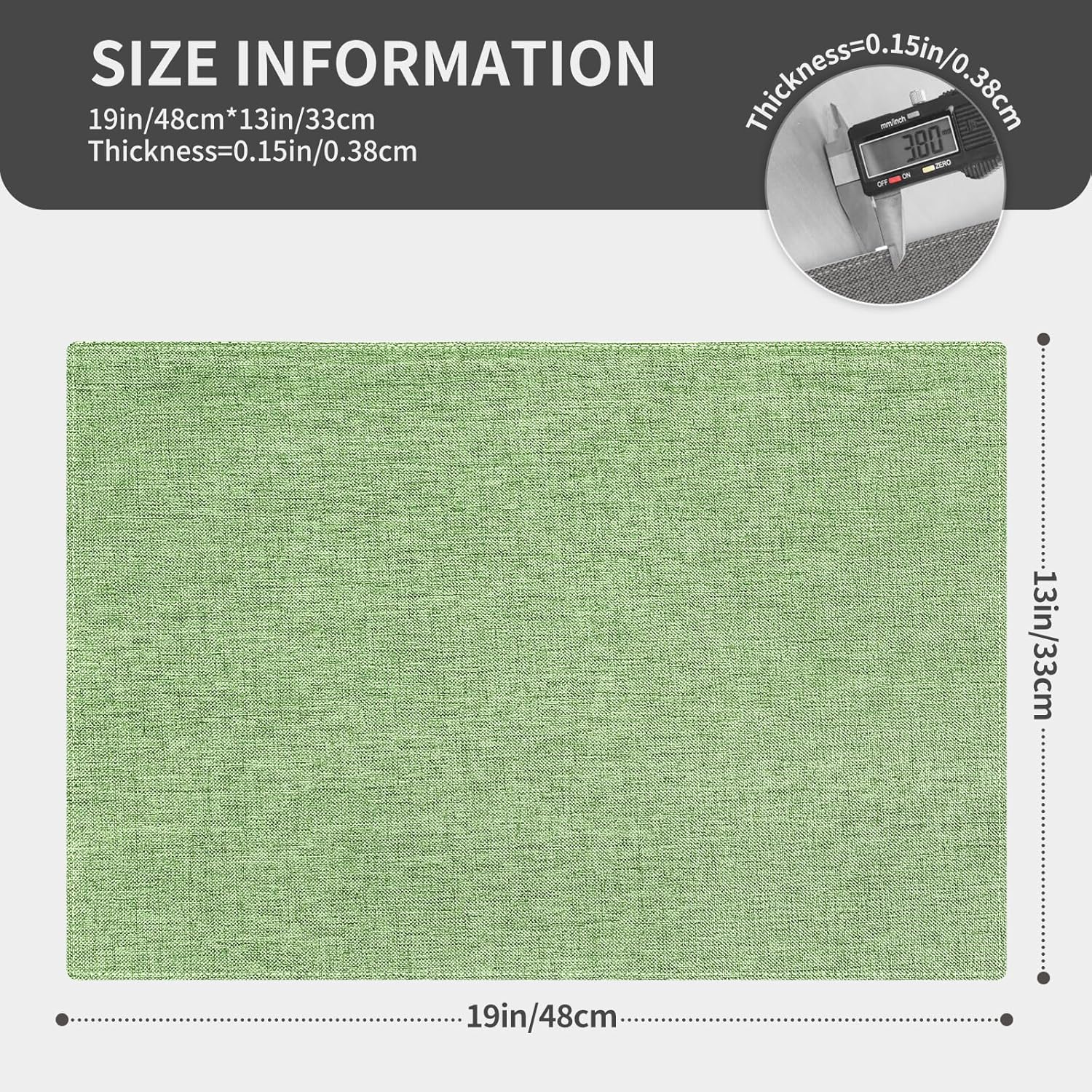 Cloth Placemats, Set of 6 Heat-Resistant Cotton Linen Blend Double Layered Machine Washable Place