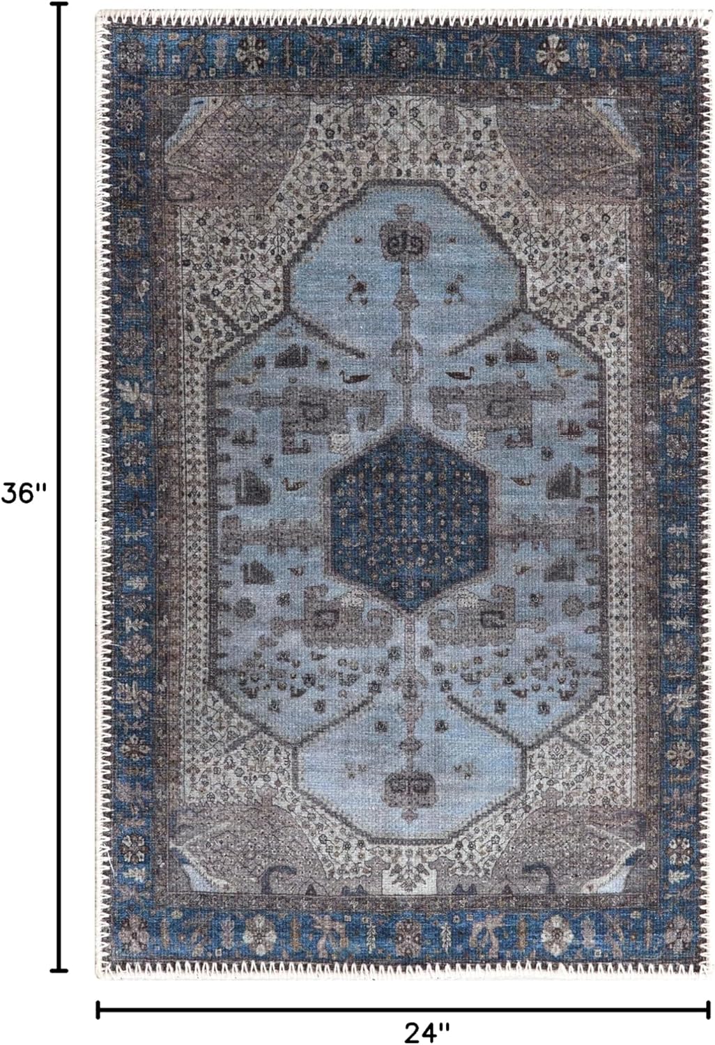 Keen Home Design 2x3 Rug - Machine Washable Entry Rug with Non-Slip Backing, Ideal for Enteryway