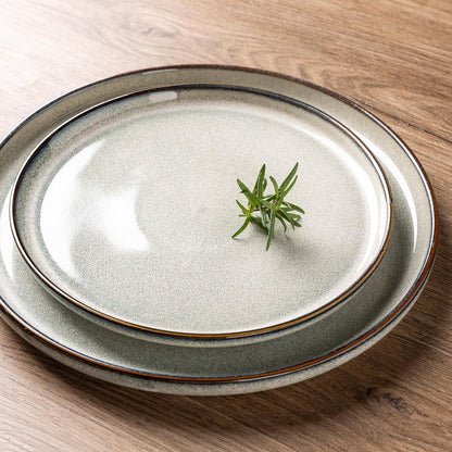 GBHOME Ceramic Dinnerware Sets for 6, 18 Pieces Stoneware Plates and Bowls Sets, Reactive Glaze