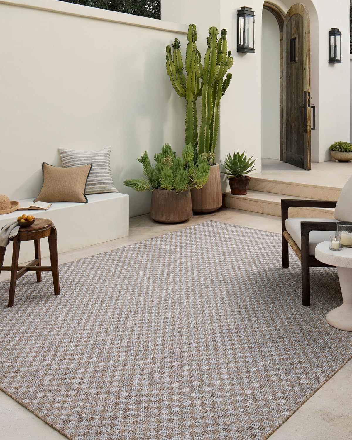 Loloi Amber Lewis Topanga Collection TOP-02 Natural/Silver 5'-3" x 7'-6" Indoor/Outdoor Area Rug