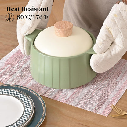 Leetaltree Misty Rose Placemats Set of 12 - Heat Resistant Non-Slip Place mats for Dining Table