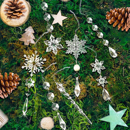 Christmas Tree Decoration Crystal Ornaments - 48pcs Acrylic Christmas Ornaments Snowflake Icicle