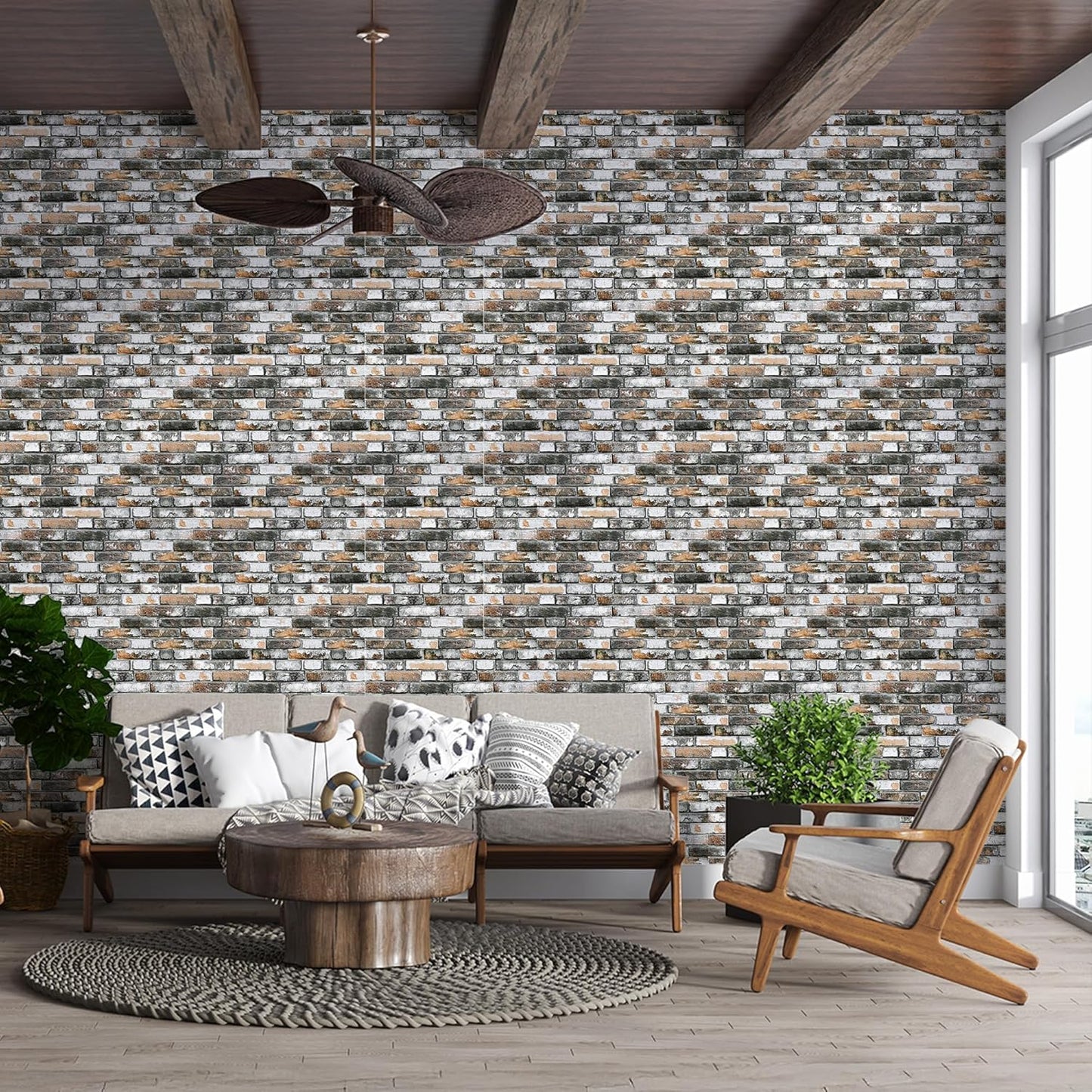 IZODEKOR 3D Stone Effect Wall Panels - Faux Stone Paneling for Living Room, Kitchen, Bathroom and