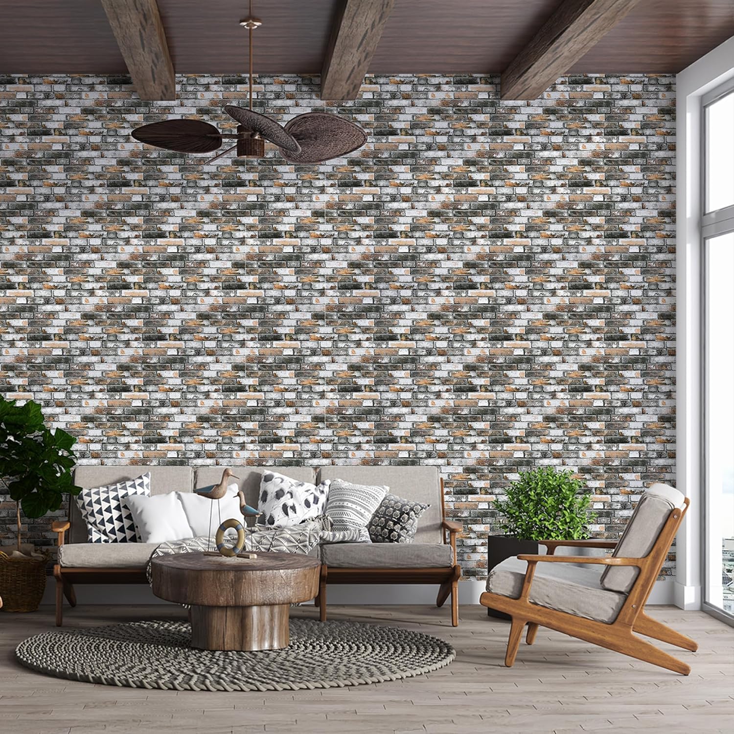 IZODEKOR 3D Stone Effect Wall Panels - Faux Stone Paneling for Living Room, Kitchen, Bathroom and