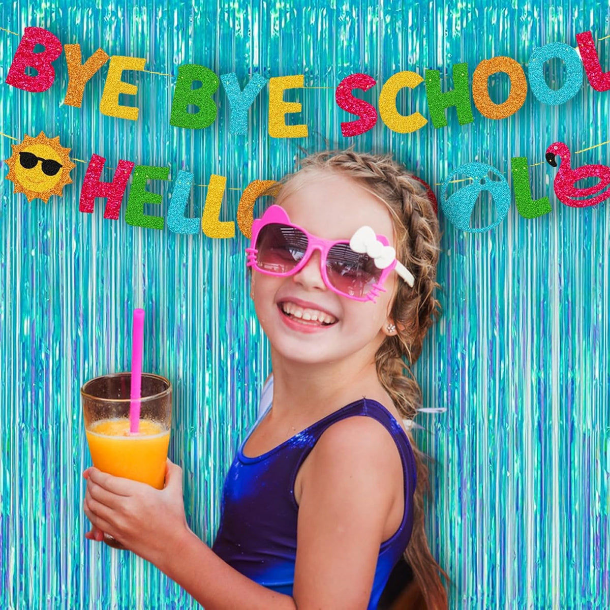 BRAVESHINE Party Decorations Iridescent Foil Fringe Backdrop - 2 Packs 3.2 x 6.5 ft Holographic