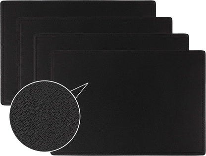 Faux Leather Placemats, PU Table Mats, Set of 4, Waterproof, Stain Resistant, Heat Resistant