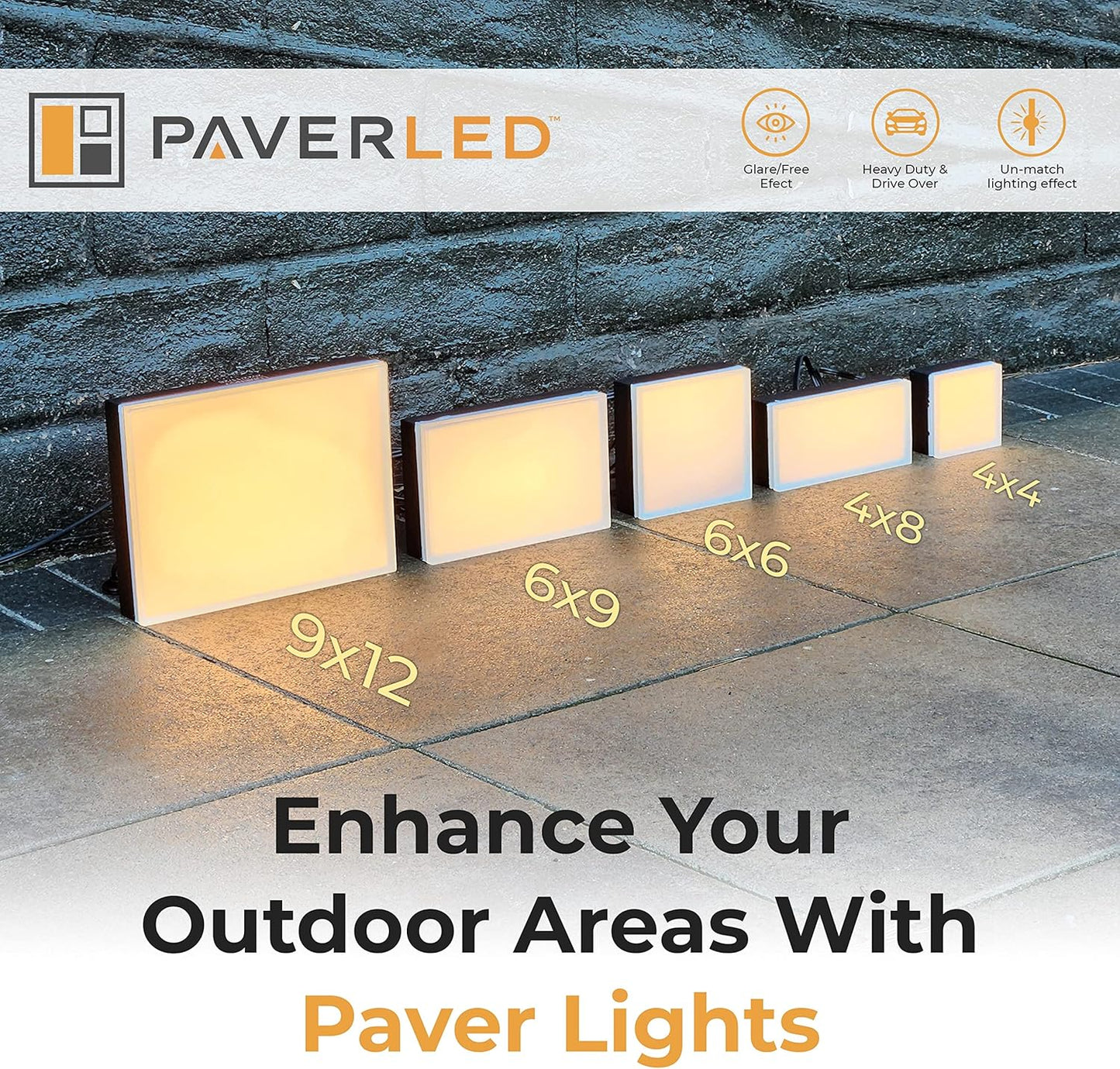 LUMENGY Paver Light 6×6 Inch (5.9 inch X 5.9 inch), Warm White Glare-Free Illumination for