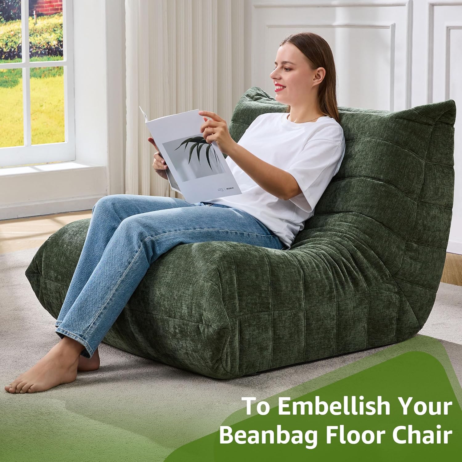 Bean Bag Chairs for Adults Giant Bean Bag Chair Memory Foam BeanBag Chair Big Bean Bag Sofa with