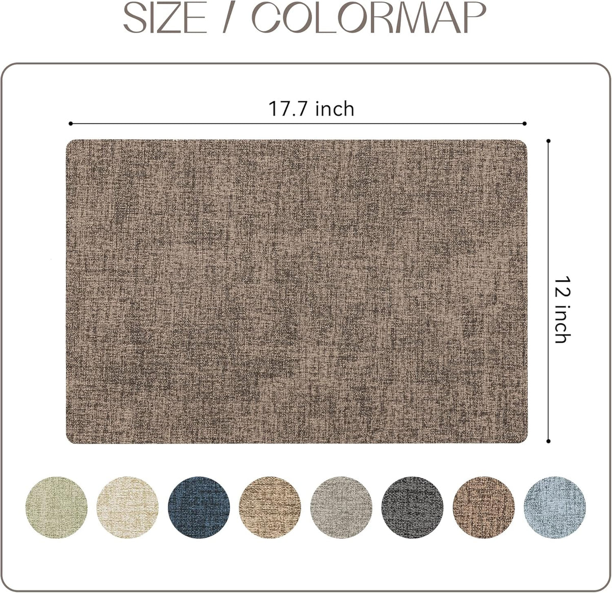 Romanstile Vinyl Placemats Set of 4-12 X 18 Inch - Heat Resistant Place Mats 100% Waterproof