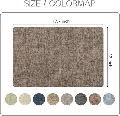 Romanstile Vinyl Placemats Set of 6-12 X 18 Inch - Heat Resistant Place Mats 100% Waterproof