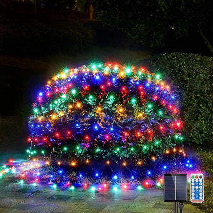 WBao Solar Christmas Lights Outdoor 360LED 11.5ft x 6.9ft Christmas Bushes Lights with Remote, 8
