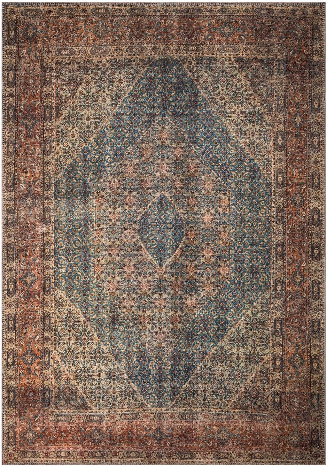 Keen Home Design 4x6 Rug - Machine Washable Area Rug with Non-Slip Backing, Ideal for Living Room