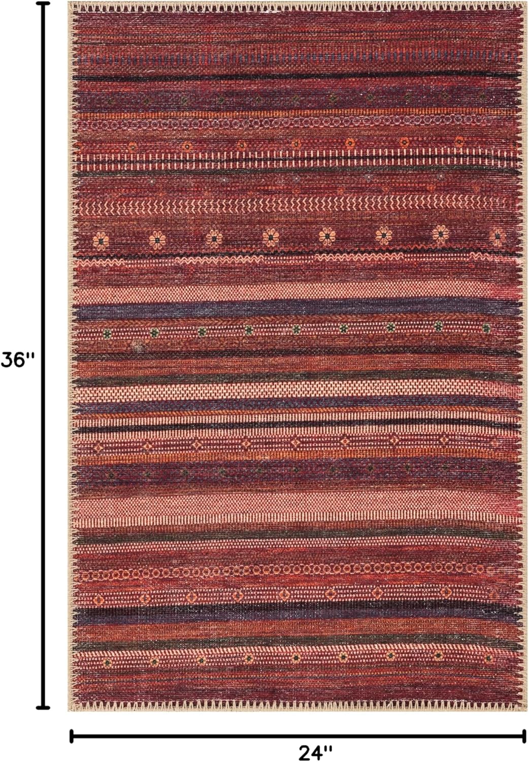 Keen Home Design 2x3 Rug - Machine Washable Entry Rug with Non-Slip Backing, Ideal for Enteryway