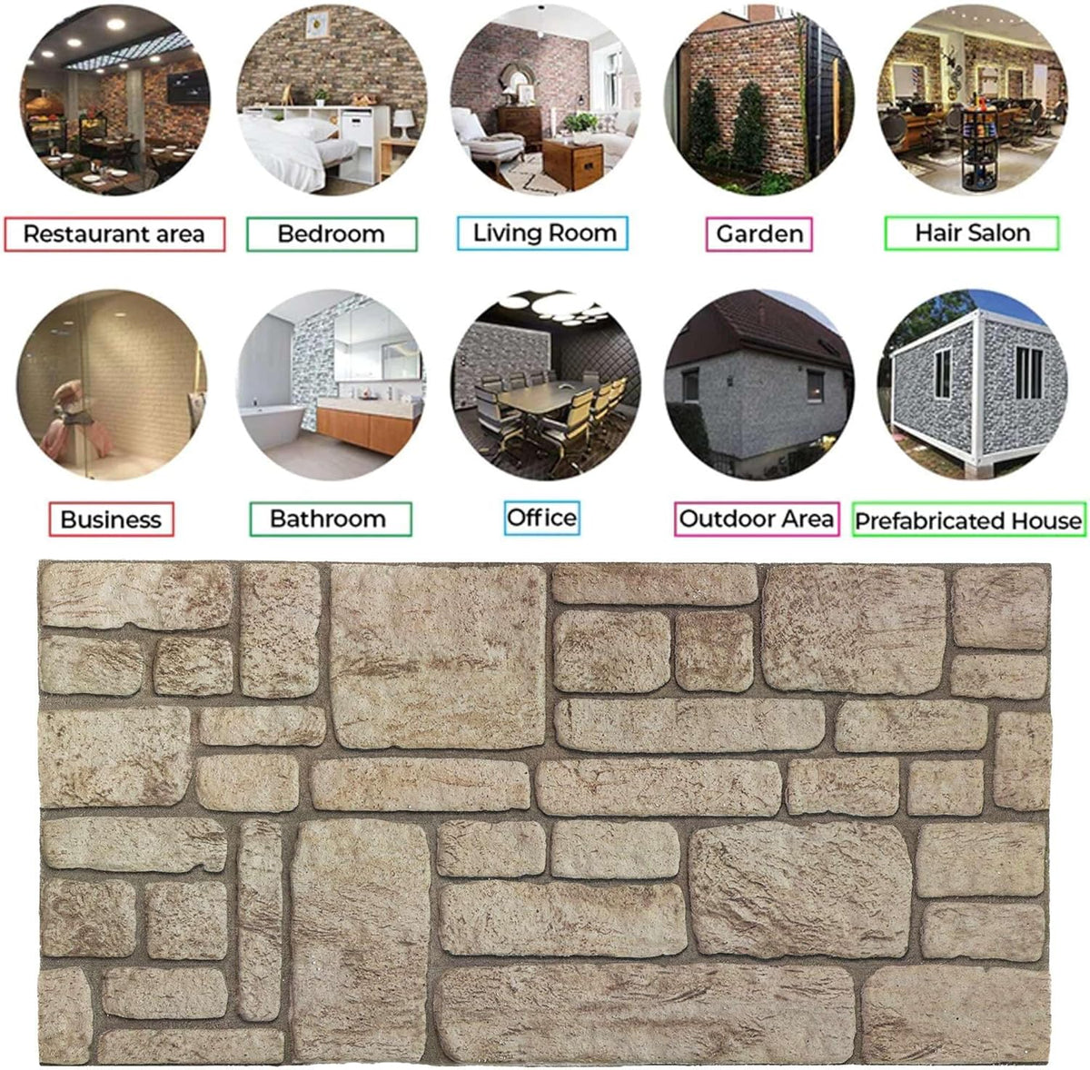 IZODEKOR 3D Brick Effect Wall Panels - Cladding, Stone Look, Styrofoam Panels for Living Room