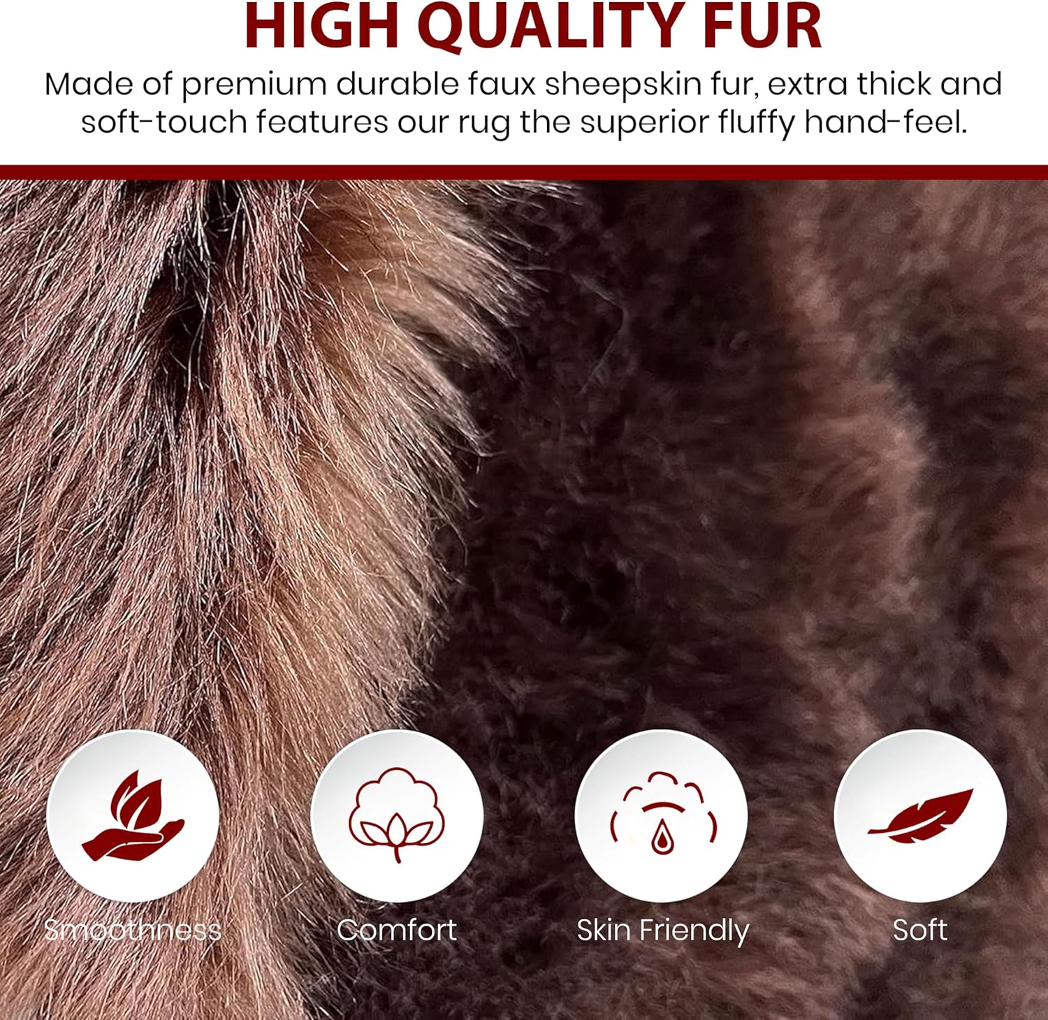 LAMBZY Faux Sheepskin Soft Hypoallergenic Free Shape Silky Shag Rug, Luxury Shaggy Silky Plush