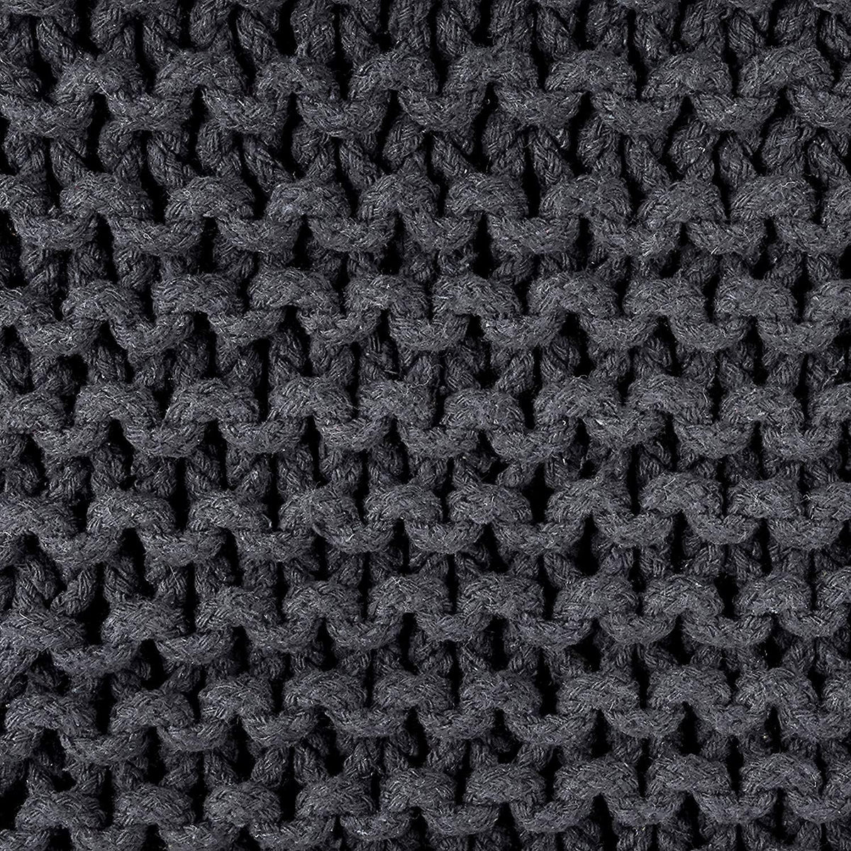 REDEARTH Cube Pouf Foot Stool Ottoman - Hand Knitted Coffee Table - Cotton Cord Boho Pouffe - Home