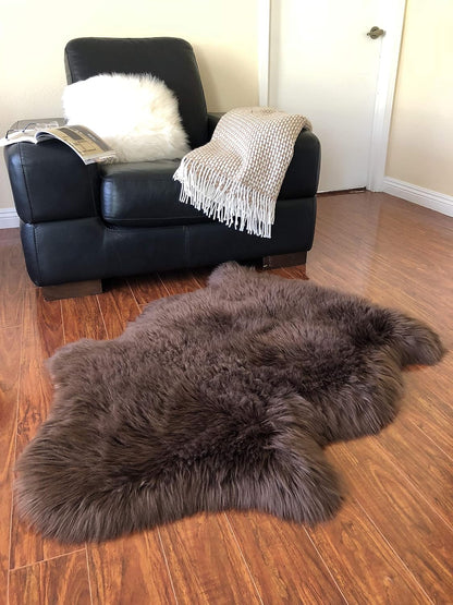 LAMBZY Faux Sheepskin Hypoallergenic Free Shape Silky Shag Rug, Luxury Shaggy Silky Plush Carpet