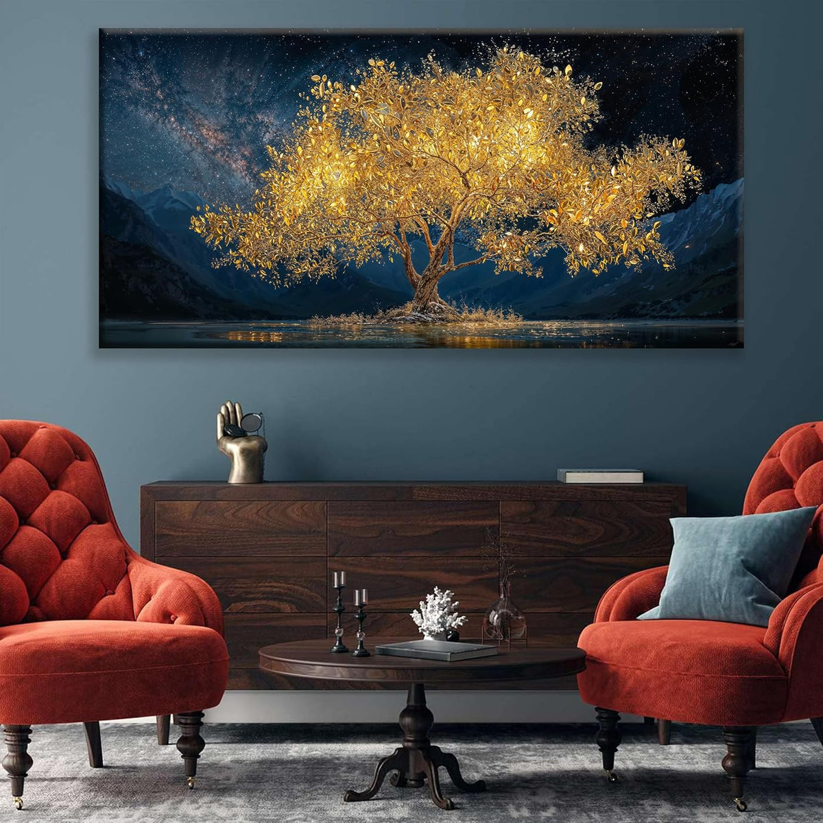 Tsomzxng Canvas Wall Art Decor Modern Large Wall Art For Living Room 29 X 58 Inches Gold Tree Of