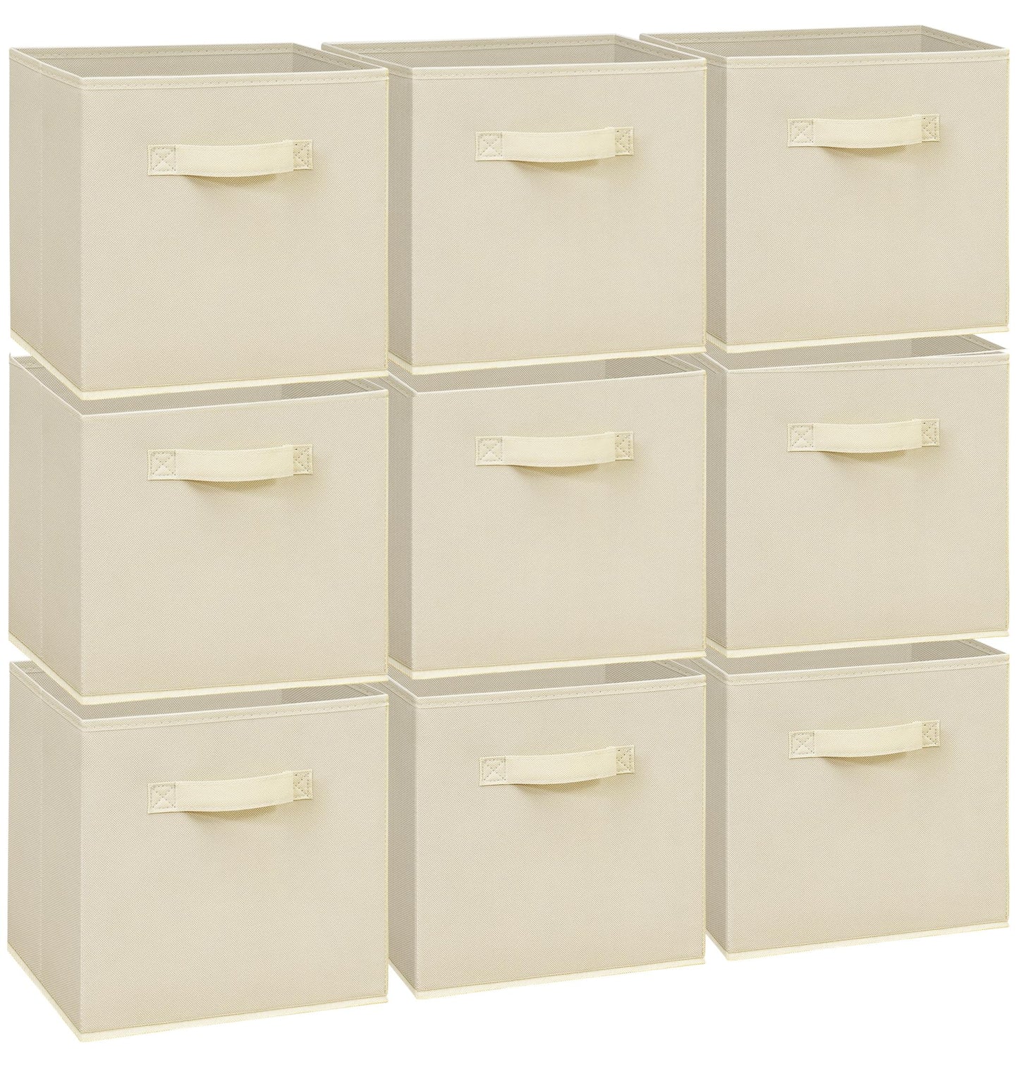 Easi 11 inch Cube Storage Bins, 9 Storage Cube Organizer, Collapsible Fabric storage cubes with