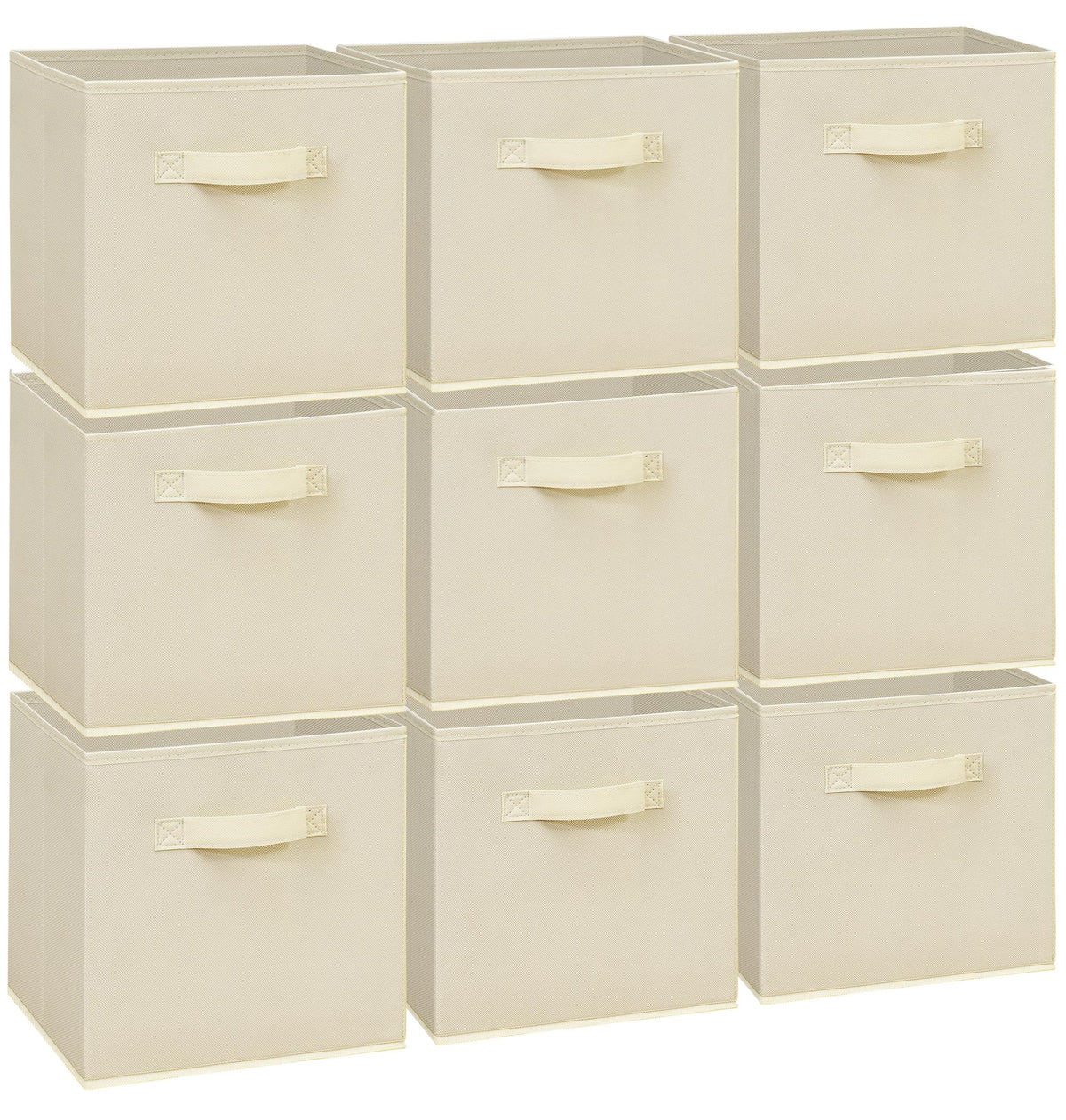 Easi Storage Cubes, 11 Inch Storage Bins, Set of 9, Foldable Fabric Cube Storage Organizer With