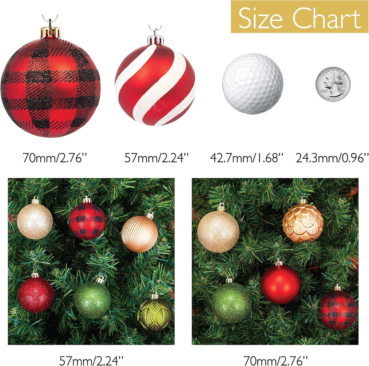 Every Day is Christmas Ornaments, Shatterproof Christmas Tree Ornament Set, Christmas Balls