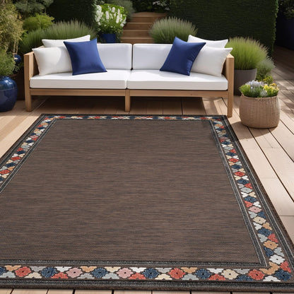 Beverly Rug Outdoor Rug 10x14 Modern Bordered Large Area Rugs for Indoor and Outdoor Patio Easy to