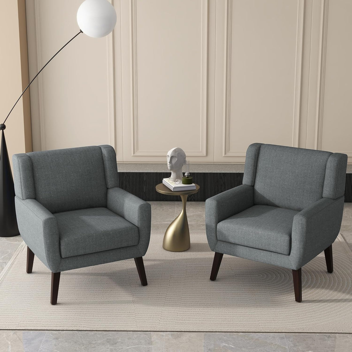 UIXE Accent Chair, Fabric Upholstered Armchair for Living Room, Comfy Arm Chair Single Sofa Bedroom