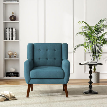 UIXE Accent Chair, Modern Upholstered Armchair in Fabric for Living Room, Comfy Club Arm Chairs