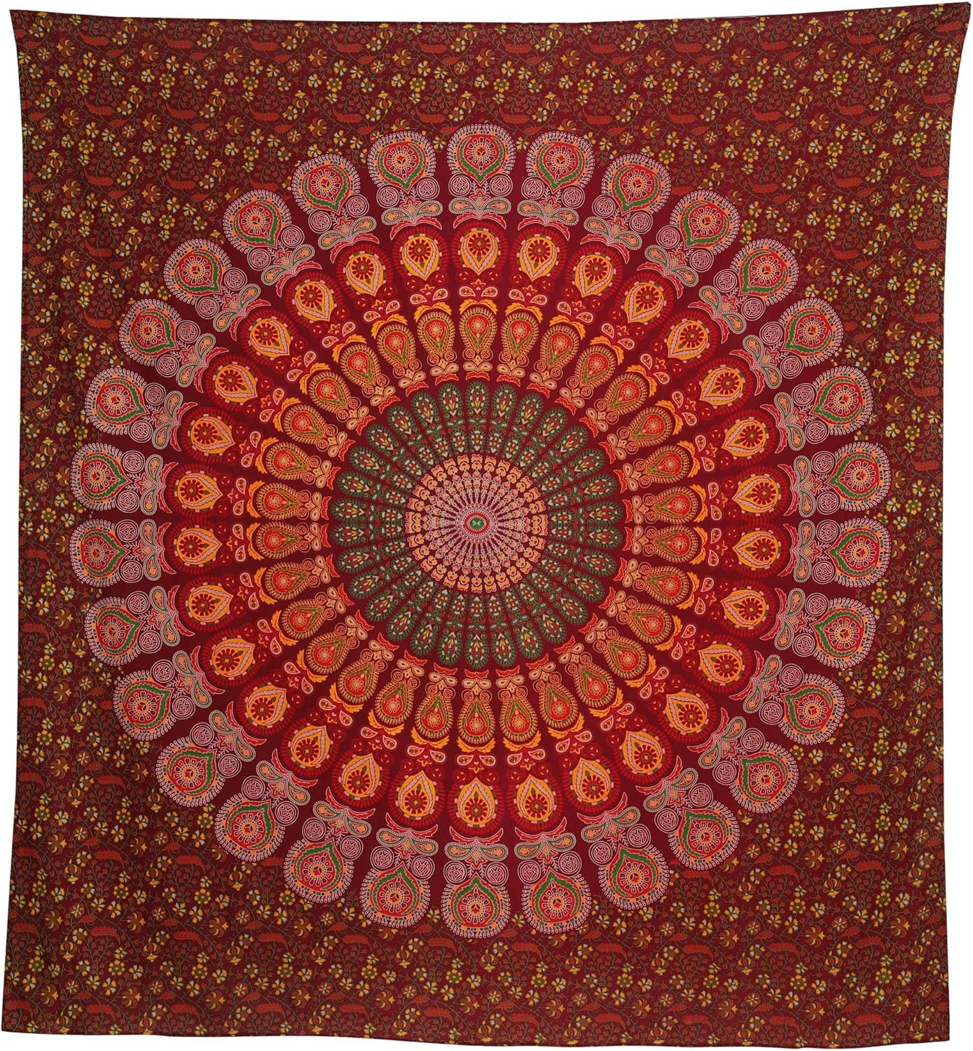 Bless International Handmade Indian hippie Bohemian Psychedelic Peacock Mandala Wall hanging