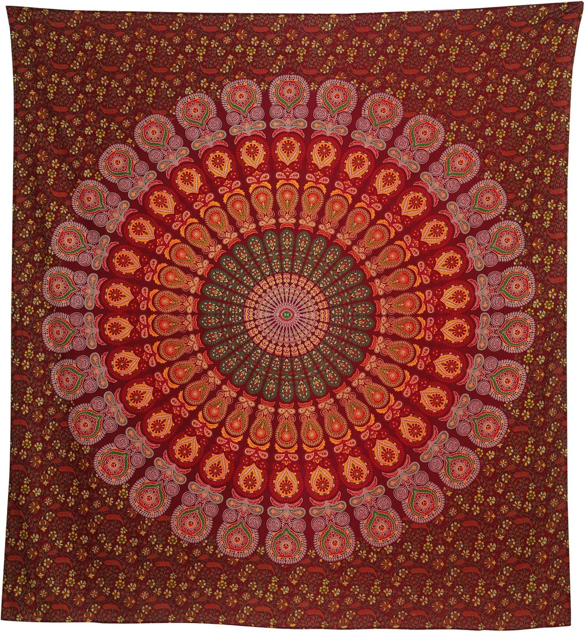 Bless International Handmade Indian hippie Bohemian Psychedelic Peacock Mandala Wall hanging