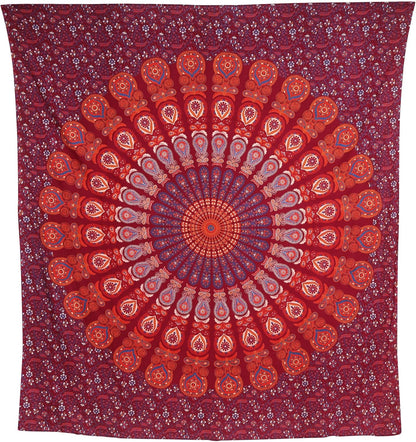 Bless International Handmade Indian hippie Bohemian Psychedelic Peacock Mandala Wall hanging