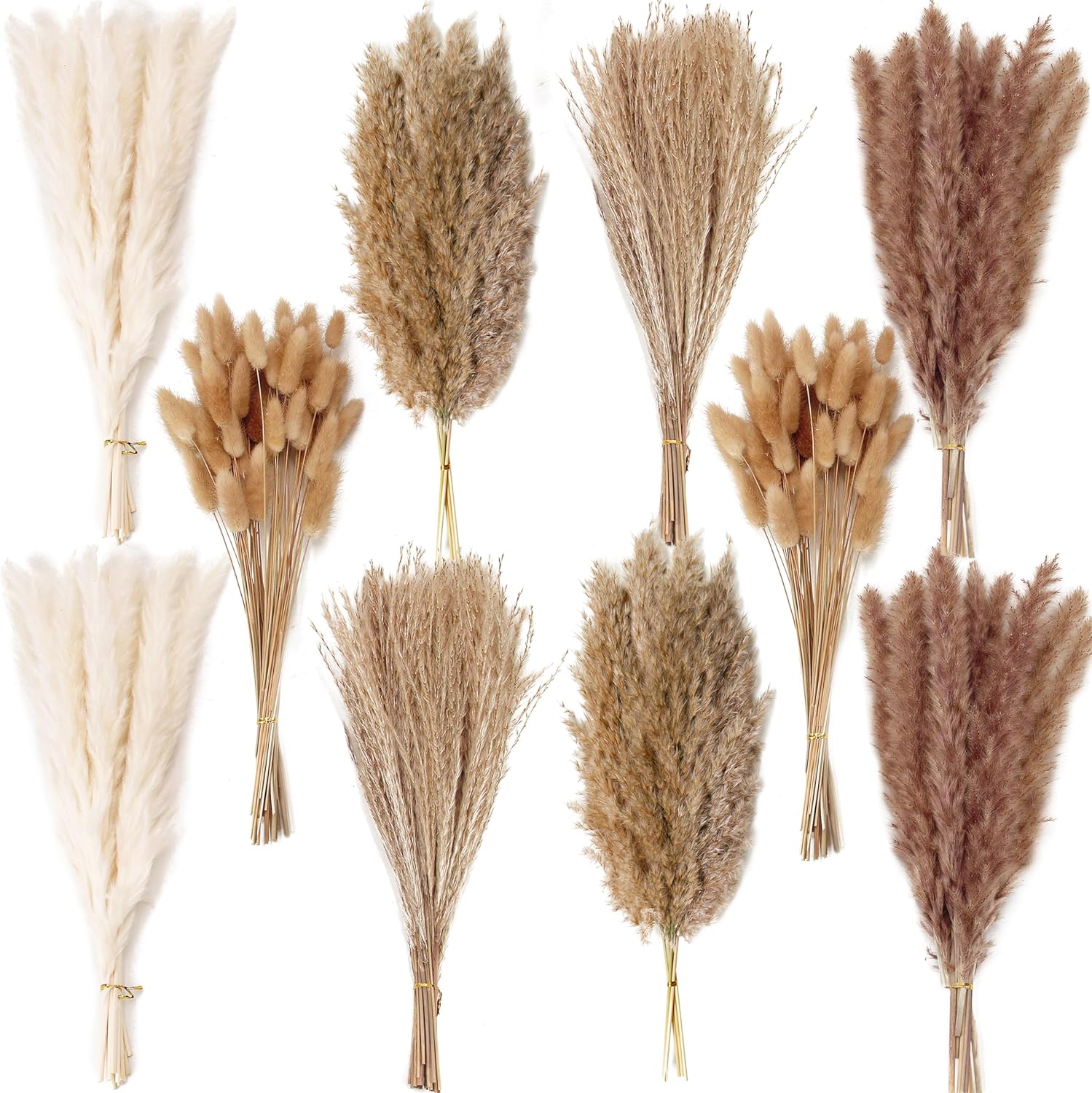 220 PCS Dried Flower Bouquet – Pampas Grass, Floral Decor for Home, Wedding, and Boho Style |
