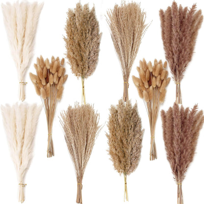220 PCS Dried Flower Bouquet – Pampas Grass, Floral Decor for Home, Wedding, and Boho Style |